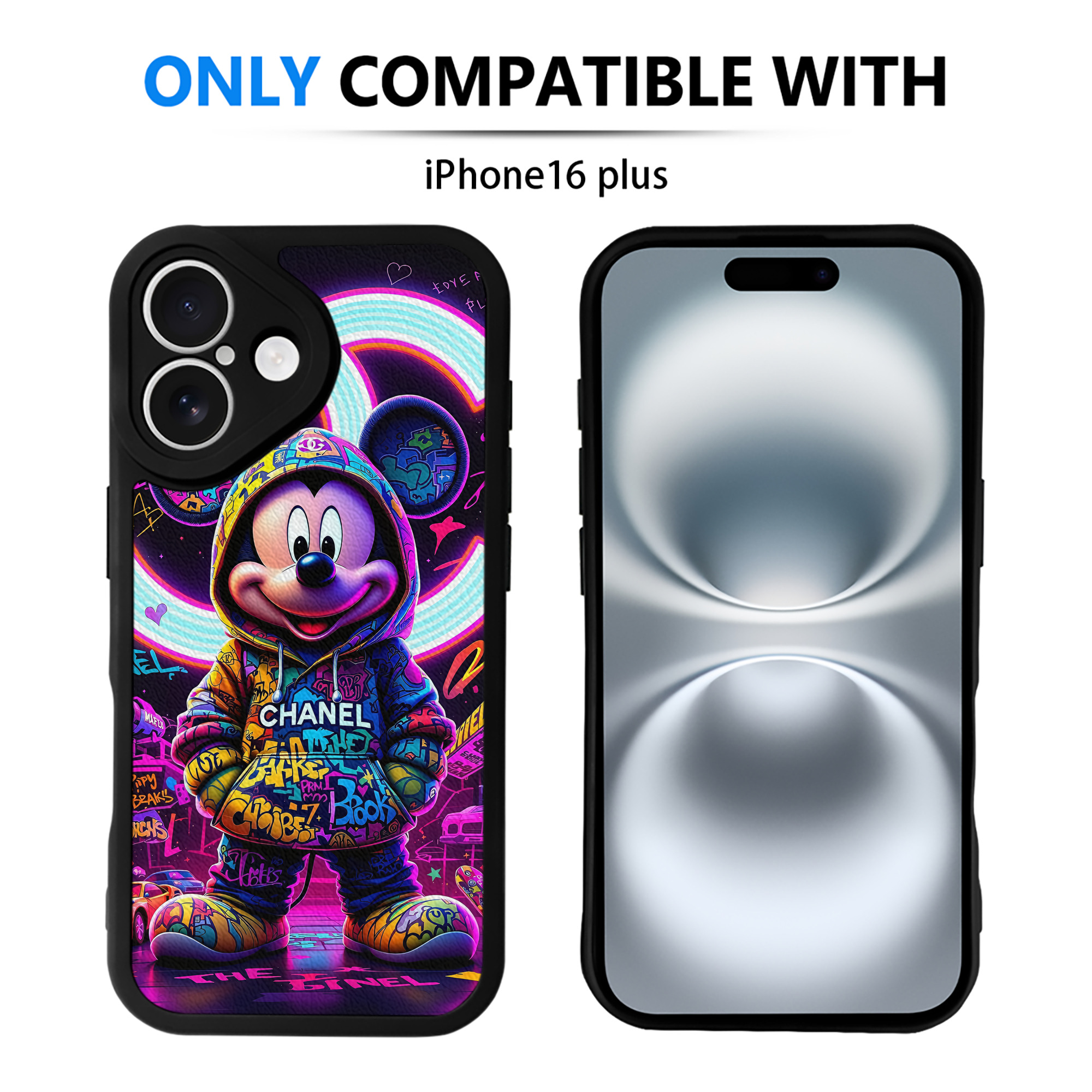 （画像用） ミッキーマウス Mickey Mouse 【iPhone 16シリーズ対応】シリコンスマホケース（レザー調） 材質：シリコン